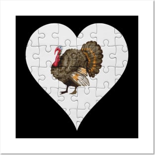 Jigsaw  Turkey Heart Design - Farm Animals Turkey Posters and Art